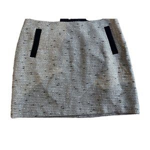 Banana Republic Gray Tweed Mini Skirt with Black Trim